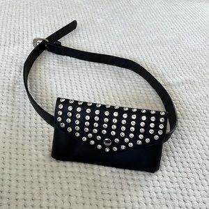 Black and Silver Belt Bag
